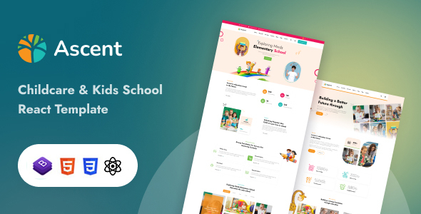 Ascent – Childcare & Children Schooling React Template