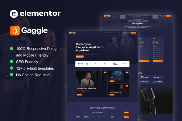 Gaggle – Comic & Leisure Camouflage Elementor Professional Template Gear