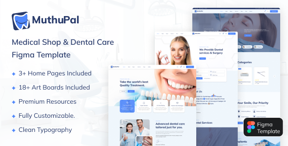 MuthuPal – Medical & Dental Well being middle Figma Template