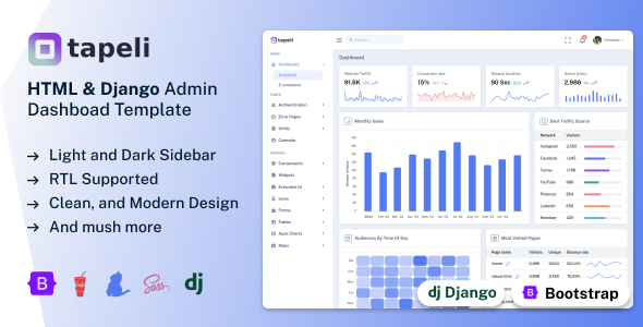 Tapeli – Django & HTML Admin Dashboard Template