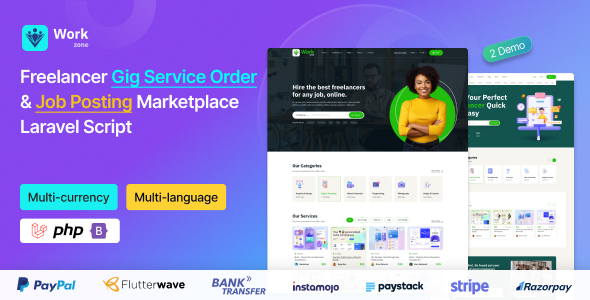 Workzone – Freelancer Gig Service Expose & Job Posting Market Laravel Script