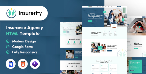 Insurerity | Insurance coverage Company HTML Template