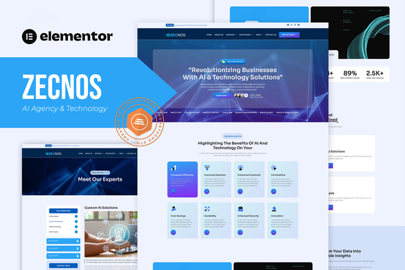 Zecnos – AI Company & Expertise Elementor Template Equipment