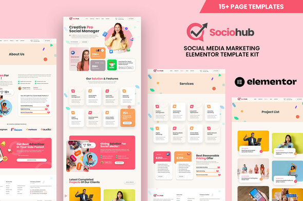 Sociohub – Social Media Advertising and marketing and advertising Firm Elementor Template Package