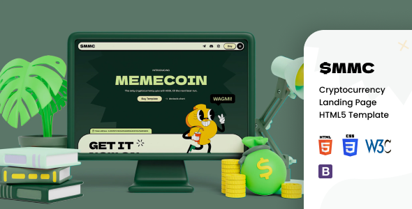 Memecoin – Cryptocurrency Landing Web page  HTML5 Template