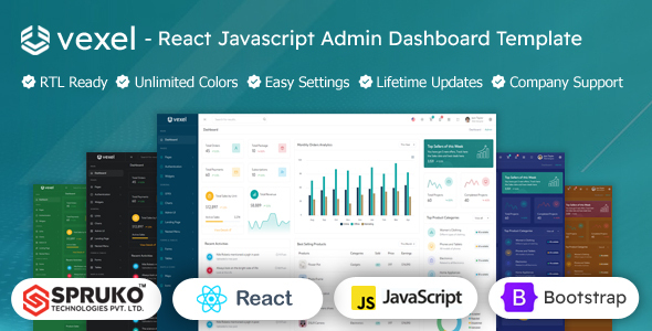 Vexel – ReactJS Javascript Dashboard Template