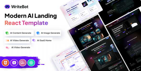 Writebot – AI Train Generator Saas React Template