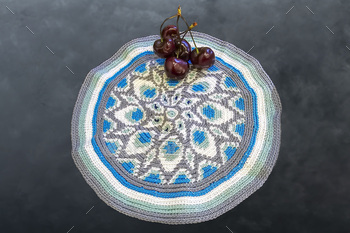 Crocheted ornamental serviette. Kitchen ornament.