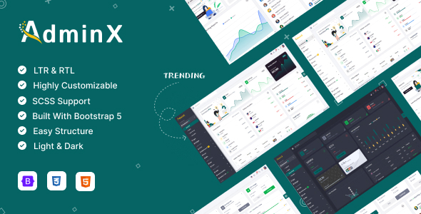 AdminX Bootstrap Admin Dashboard Template