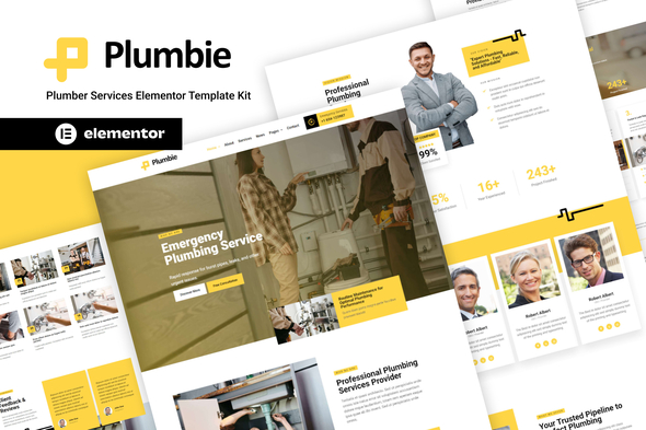 Plumbie – Plumber Corporations and merchandise Elementor Template Bundle