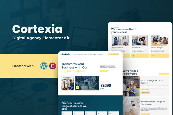 Cortexia – Digital Firm Elementor Template  Gear