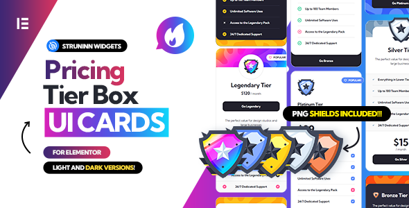 Struninn – Pricing Desk – UI Playing cards for Elementor