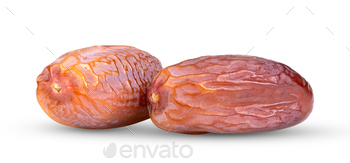 Dried dates fruits remoted on white background