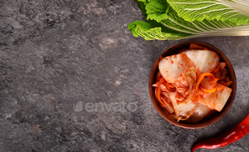 used kimchi cabbage on the desk