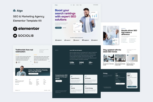 Algo – net optimization & Promoting and advertising and marketing Firm Elementor Template Tools