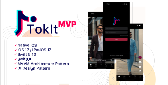 TokIt MVP – Fast Video Sharing App, TikTok Clone, Social Media, iOS, SwiftUI, Swift