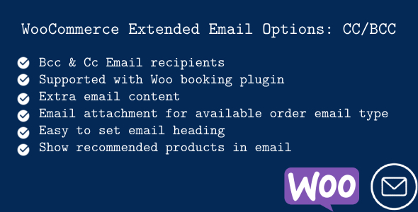 WooCommerce Extended E mail Alternate options: CC/BCC