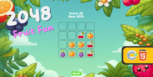 2048 Fruit Stress-free – HTML 5 (C3p)