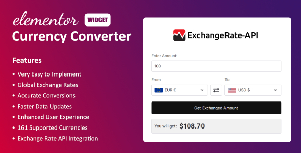 Foreign money Converter Widget for Elementor