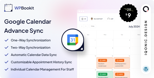 WPBookit – Google Calendar Improved Sync (Addon)