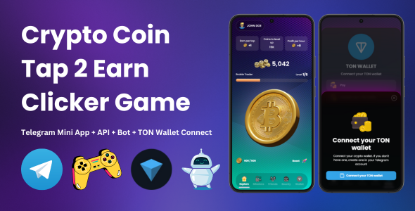 Crypto Coin Faucet-2-Compose Clicker Sport With Telegram Mini App + API + Bot + TON Pockets Join