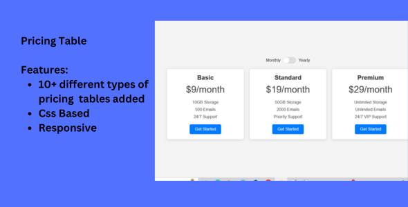 Responsive Pricing Tables with 15 Unusual Designs