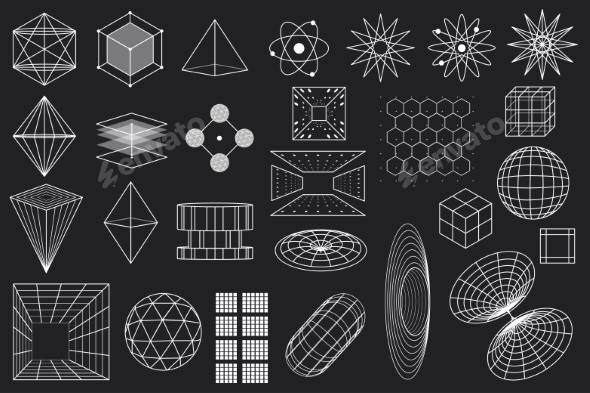 3D Cyberpunk Grid Y2k Wireframe