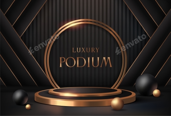 Luxurious Background with Golden Podium