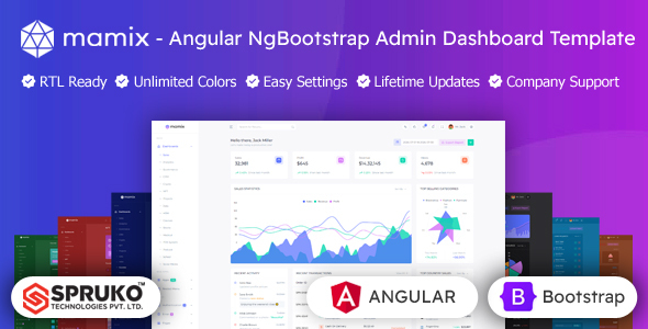 Mamix – Angular Ng Bootstrap Admin Dashboard Template