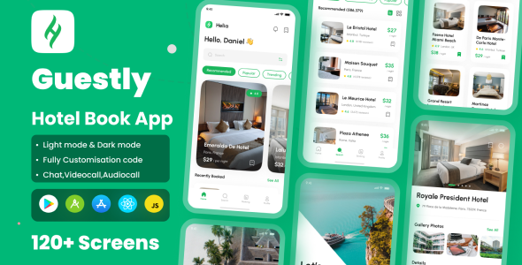 Guestly – Resort Reserving App React Native Expo Ui Package