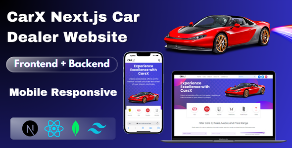 CarX – Subsequent Js Automobile Vendor & Guidelines Net house Frontend + Backend