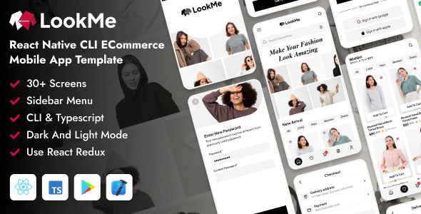 LookMe – React Native CLI eCommerce Cell App Template