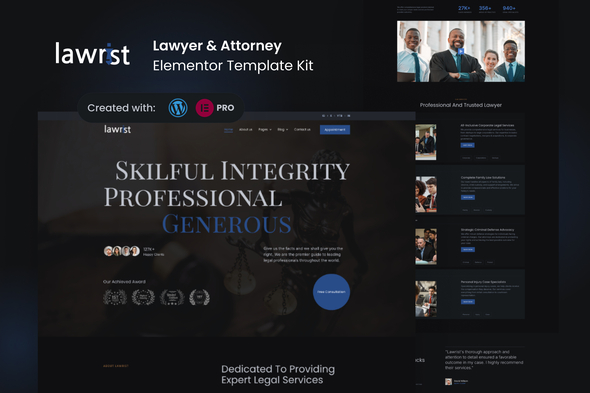 Lawrist – Permitted respected & Permitted respected Elementor Professional Template Gear