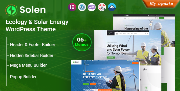 Solen – Ecology & Photograph voltaic Vitality WordPress Theme