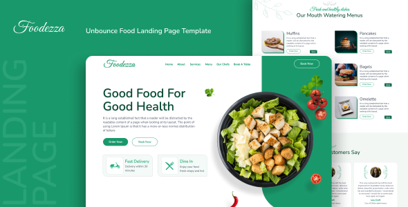 Foodezza — Unbounce Meals Landing Internet web page Template