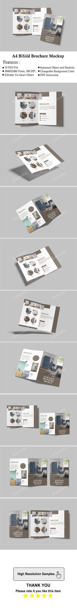 A4 Bifold Brochure Mockup