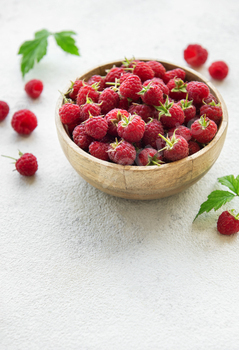 Modern natural ripe raspberry