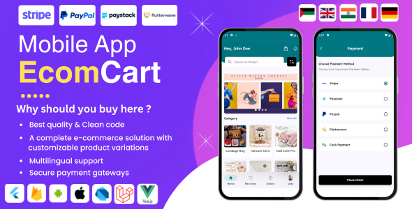 EcomCart – Flutter As a lot as date eCommerce App Constructed with Laravel & Vue.js – Flutter On-line Shops