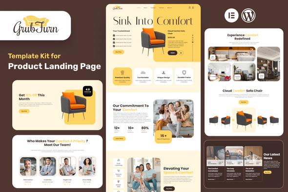 GrubFurn – Single Product Elementor Professional Template Tools
