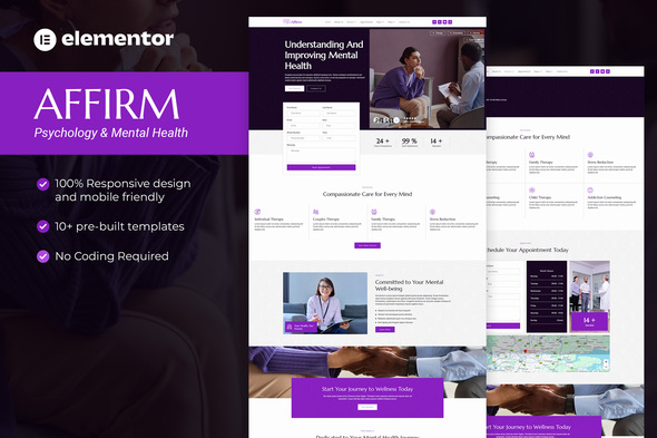 Confirm – Psychology & Psychological Well being Elementor Professional Template Tools