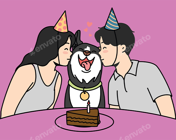 Couple Celebrating Canine’s Birthday