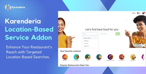 Karenderia Location-Based totally largely totally Service Search Addon