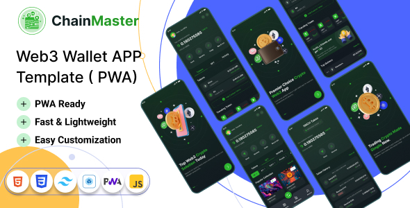 ChainMaster – Web3 Pockets App Template (Tailwind CSS + PWA)