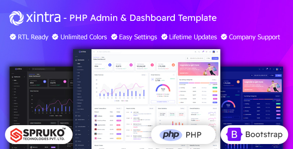 Xintra – PHP Admin & Dashboard Template