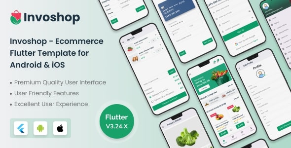 Invoshop – Ecommerce Flutter Template for Android & iOS