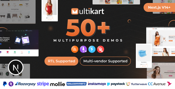 Multikart – Single or Multivendor eCommerce with React Subsequent JS & Laravel REST API