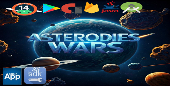 Asteroids Wars conventional Sport –  AdMob Adverts + Admin app with Firebase