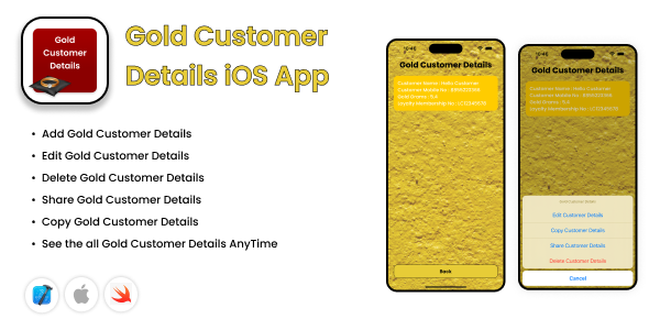 Gold Buyer Particulars – Buyer Information Entry iOS App