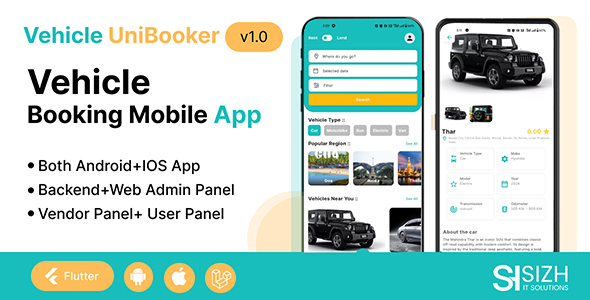 UniBooker Automobile – Multivendor Automobile, Bike, Boat & Automobile Rental App with Admin Panel