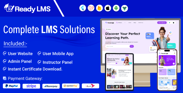 Prepared LMS – Whole Discovering out  Administration System Websites, Mobile app with Admin panel